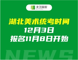 湖北美术统考时间为12月3日，报名11月8日开始